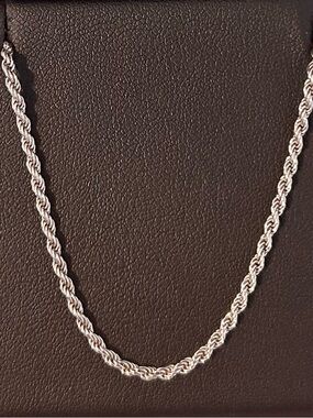 29.5” Italy Sterling Silver Rope Chain Necklace - Silver